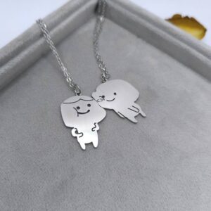 گردنبند ست کیوت و فانتزی عاشقانه طرح بوسه | نماد عشق و صمیمیت دو نفره