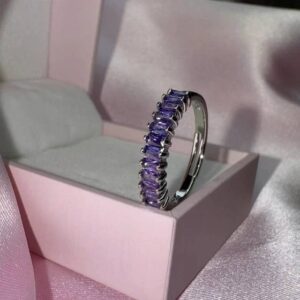 نگشتر حلقه زنانه فری سایز تنیسی رنگ بنفش