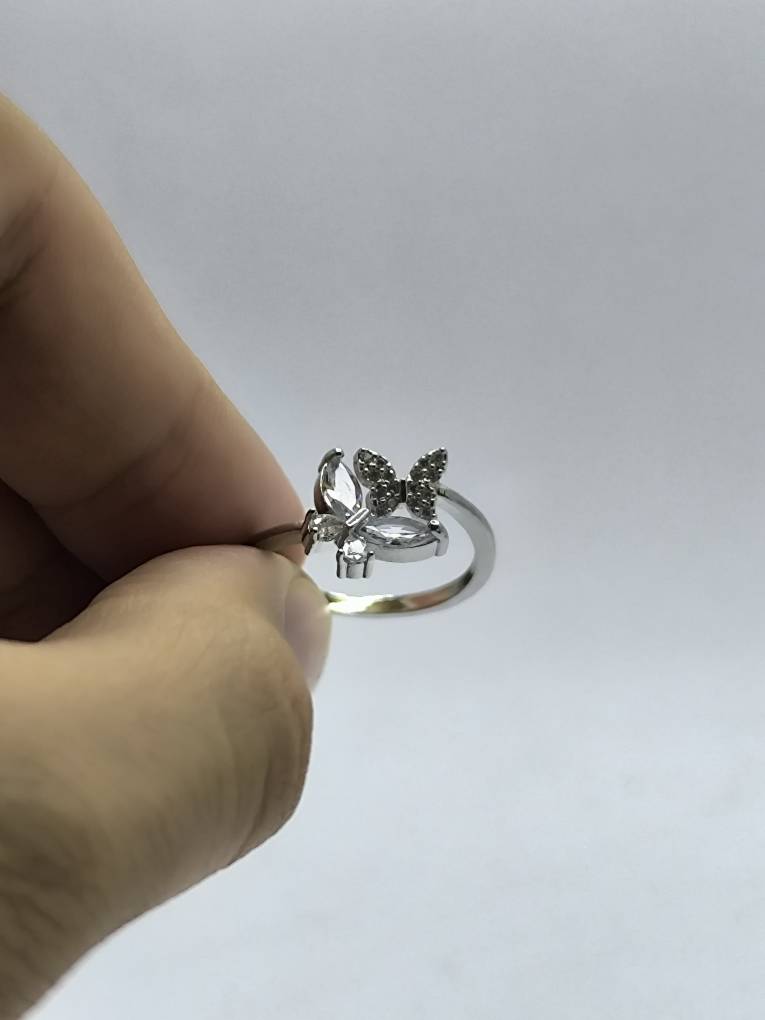 انگشتر دو پروانه استیل