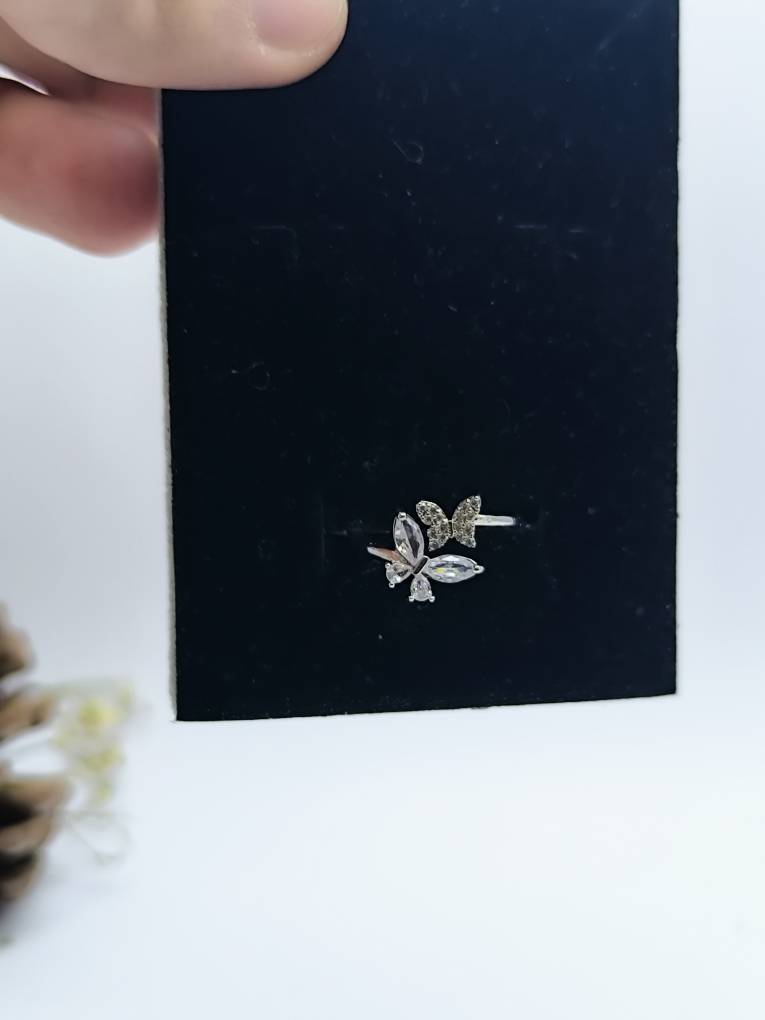 انگشتر دو پروانه استیل