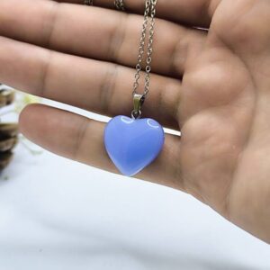 گردنبند زنانه قلب آبی آسمانی