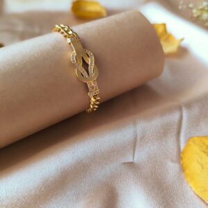 عکس و قیمت دستبند استیل طلایی زنانه – طرح کارتیه لاکچری