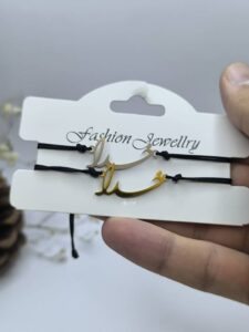 عکس و قیمت دستبند ست دو نفره خدا جنس استیل طلایی و نقره ای