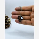 گردنبند زنانه نگین قلب مشکی استیل اکسسوری فروشی زینارین
