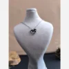 گردنبند نقره‌ای طرح قلب و گربه